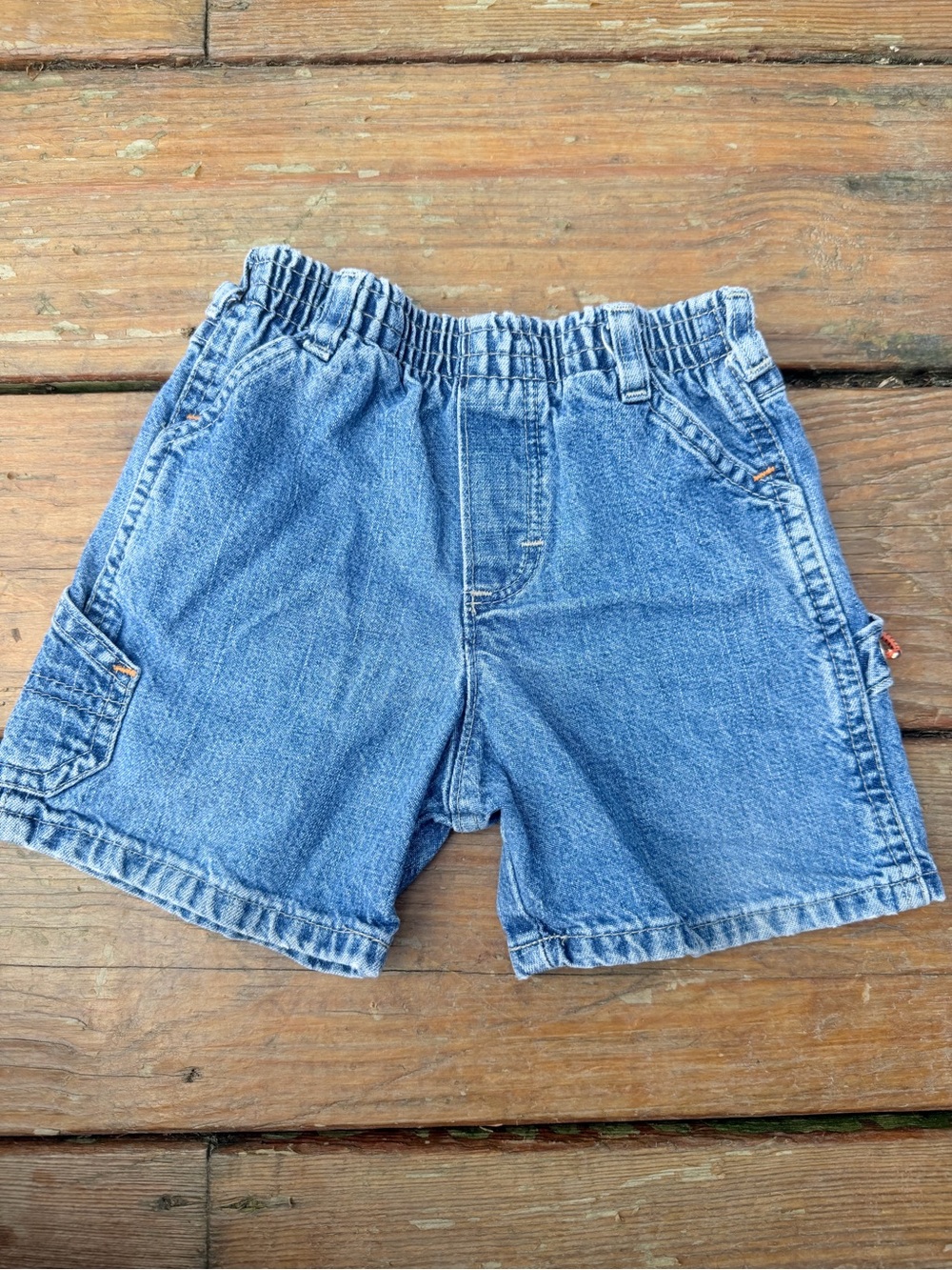 Vintage OshKosh Baby Elastic Waist Denim Shorts in Blue 12M